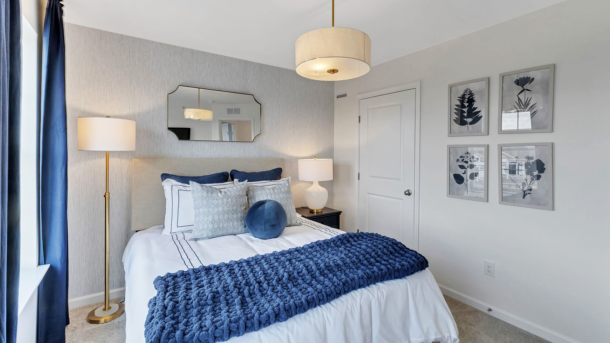 Bedroom three with view of the clothes closet.