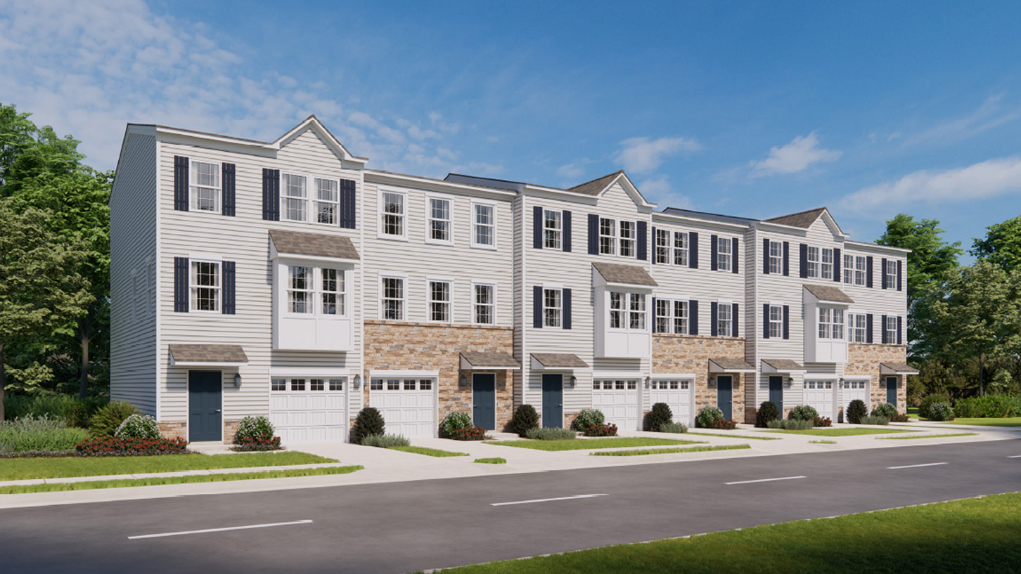 A rendering of a Lafayette 6 unit townhome building