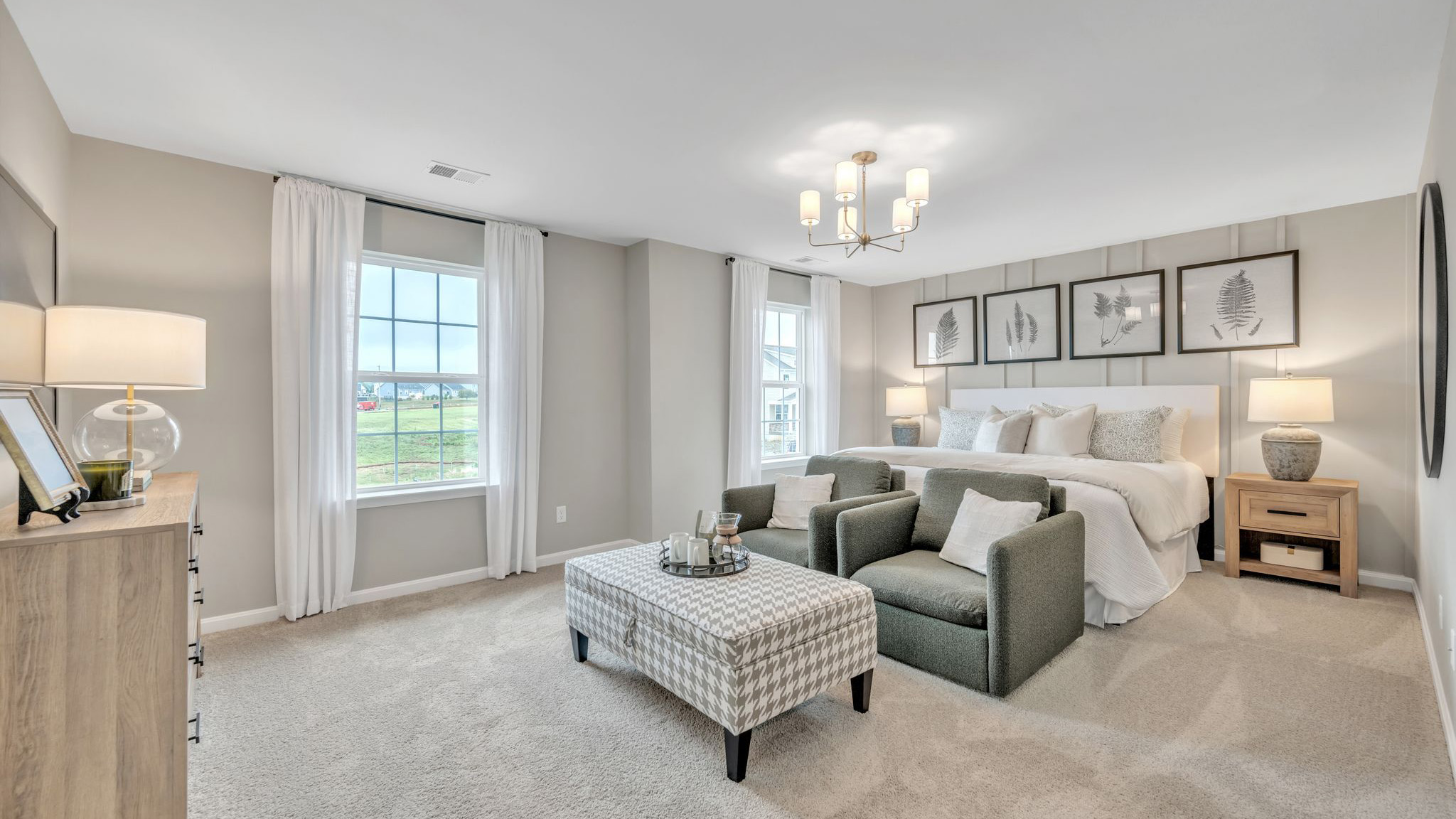 The impressive owner’s suite boasts an expansive bedroom.