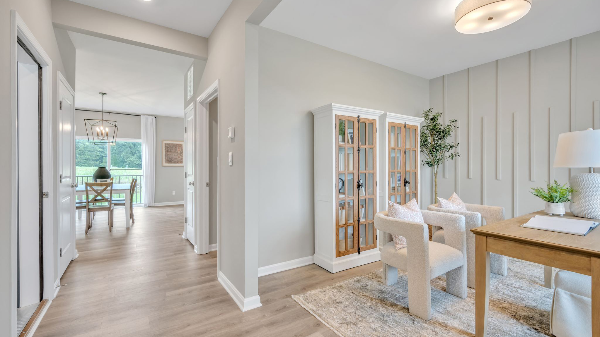 The foyer flows nicely into the open-concept living.