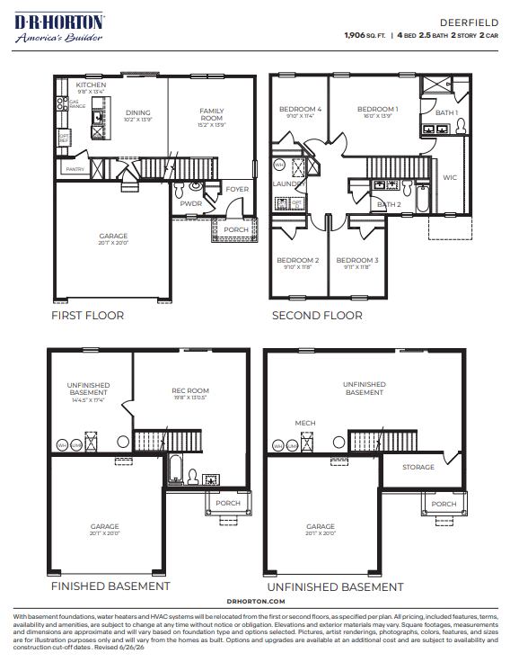 Strawberry Fields Deerfield flooplan with basement options