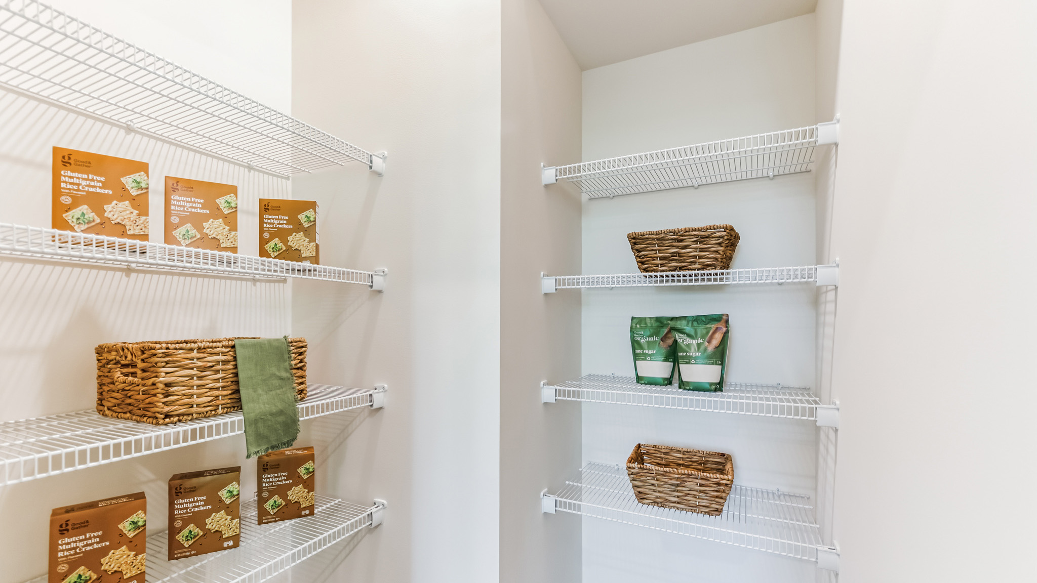 Image of the pantry with storage on all walls.