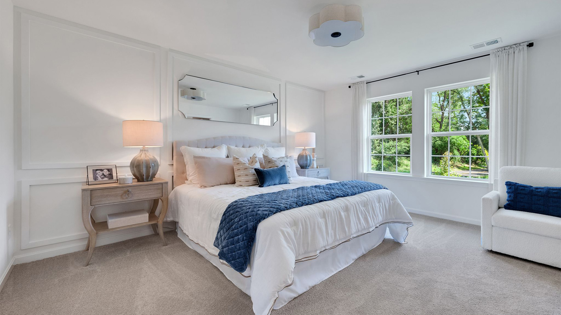 The impressive owner’s suite boasts an expansive bedroom.