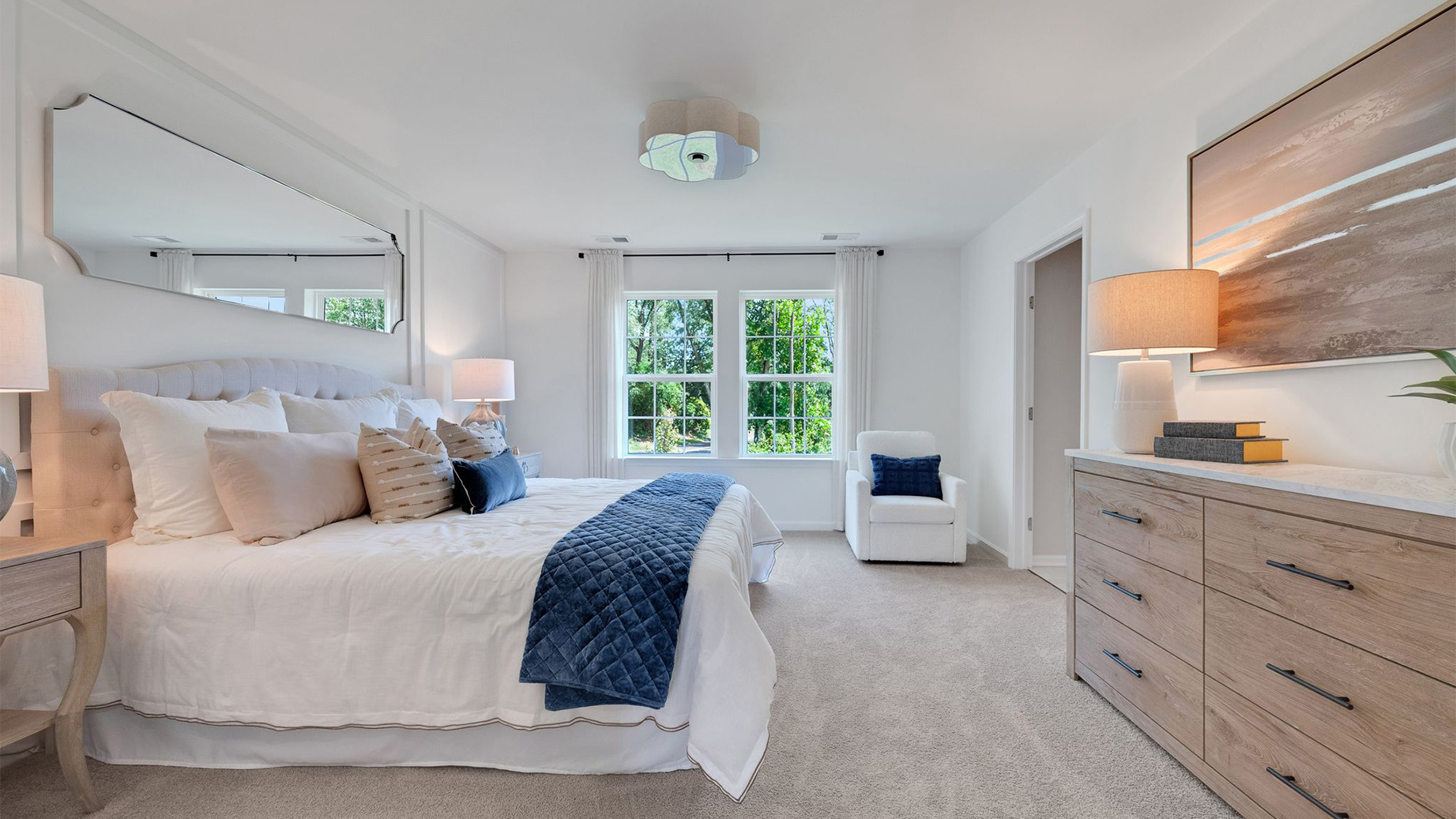 The impressive owner’s suite boasts an expansive bedroom.