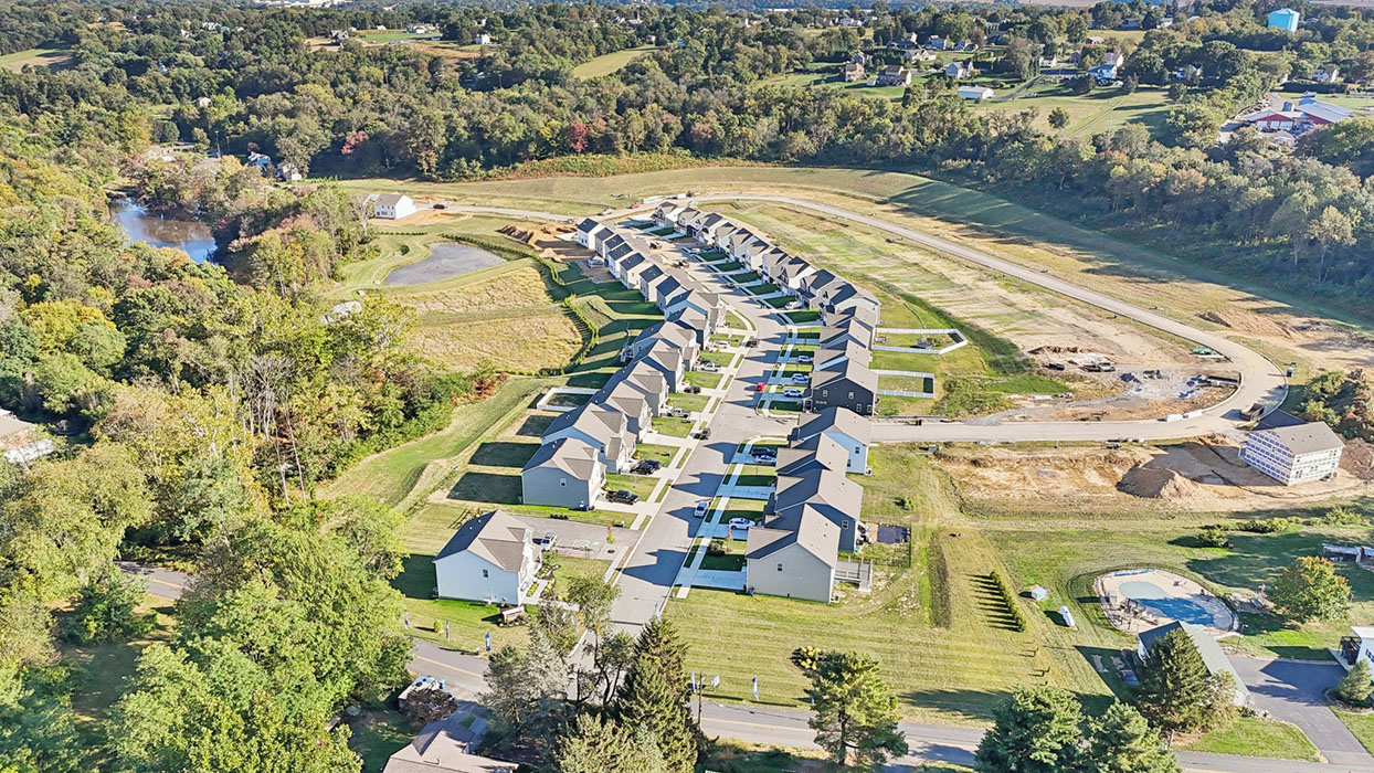 An aerial view of the Reserve at Lakeside community.