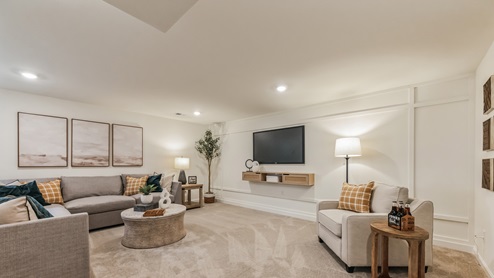 A basement can be used as a rec room.