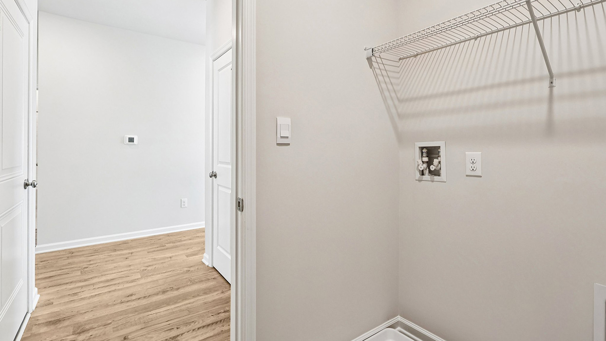 Laundry room with washer and dryer hookups