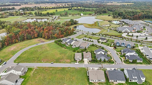 An aerial exterior photograph of the Amblebrook community model park.