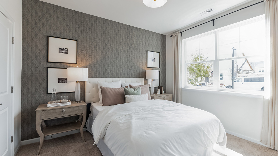 The secondary bedroom has a double window.