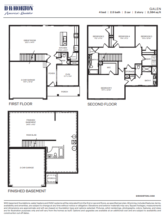 Fox Run Galen floorplan with finished basement