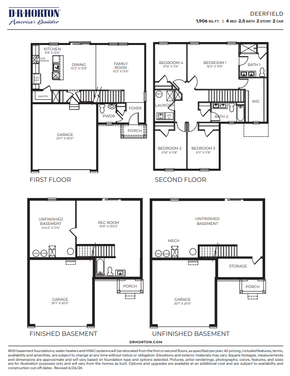 Fox Run Deerfield floorplan with basement