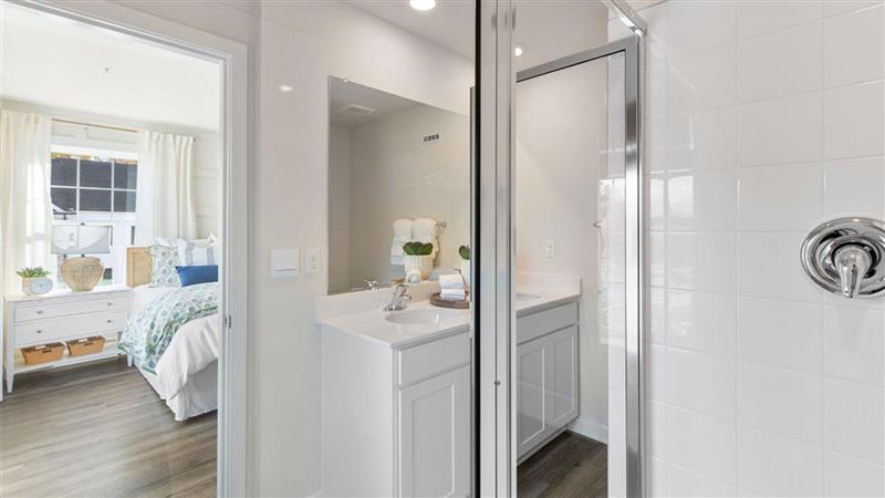 primary bathroom with standing shower