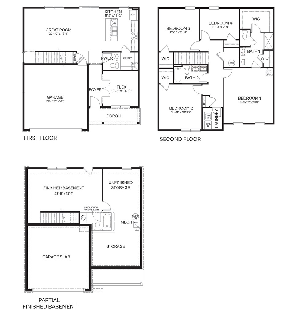 the penwell floorplan with basement