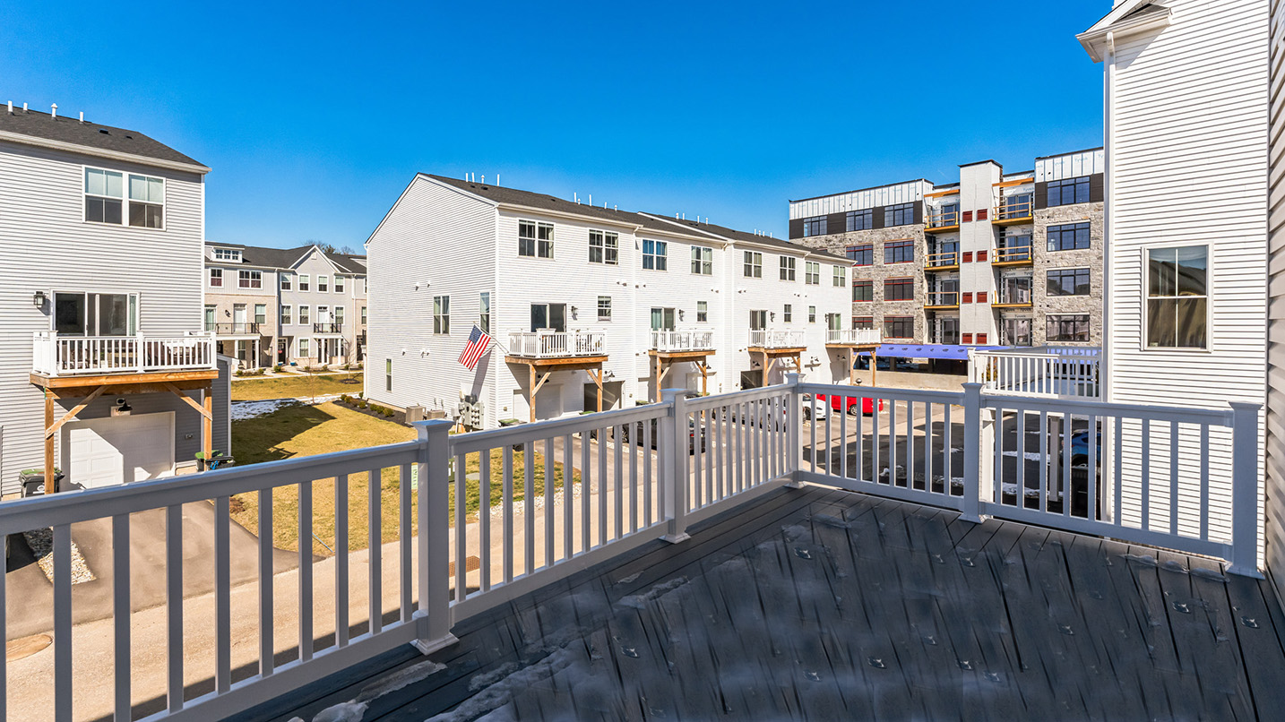 Deck area with view of the other townhomes.