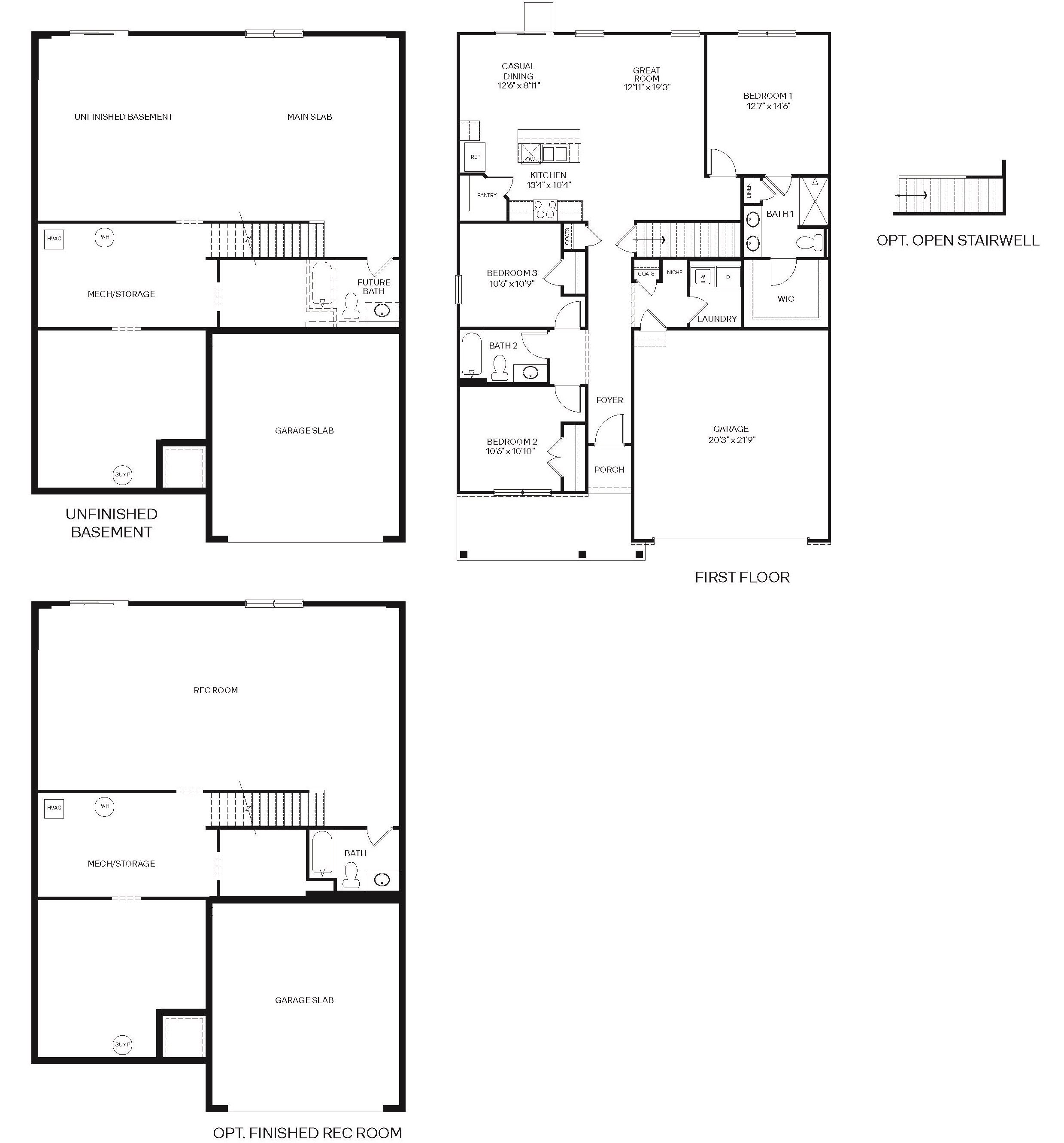 hamilton unfinished basement floorplan