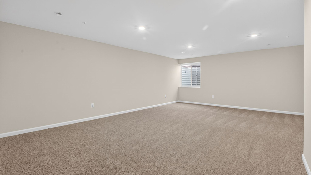 Finished basement with egress window
