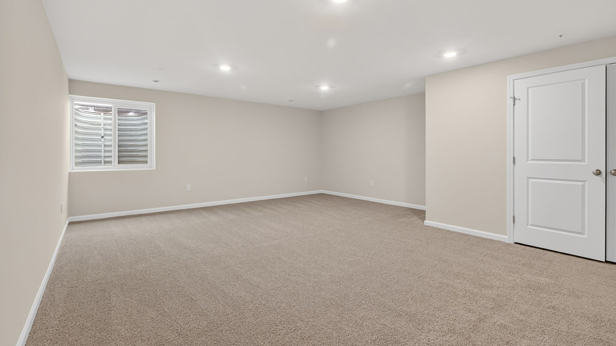 Finished basement with egress window