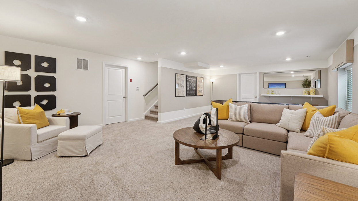 A basement can be used as a rec room.