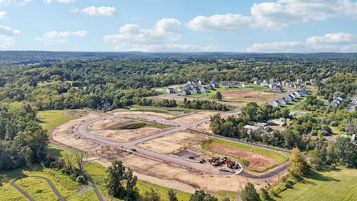 An aerial photo of the community