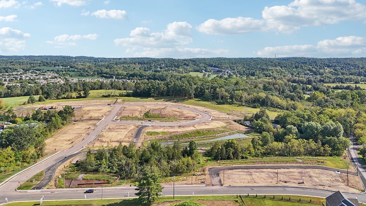 An aerial photo of the community