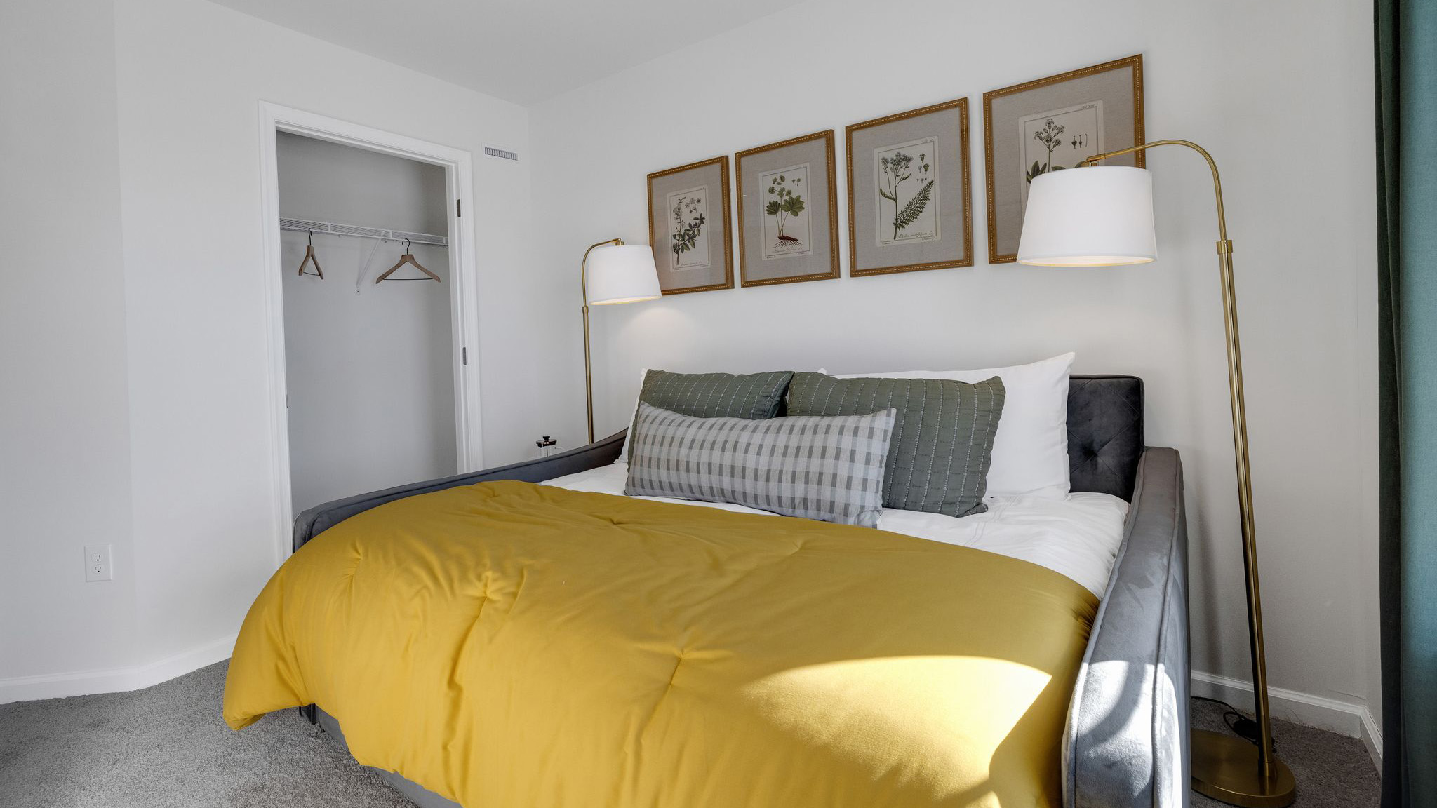 Bedroom two with a pull-out bed and a single window.