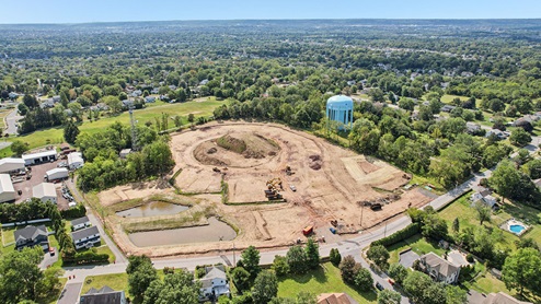 An aerial photo of the community