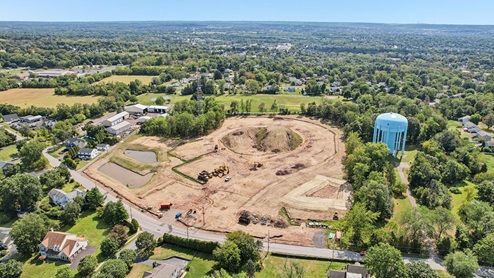 An aerial photo of the community
