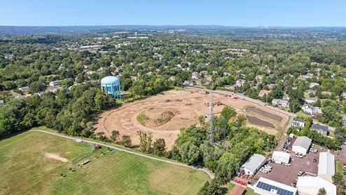 An aerial photo of the community