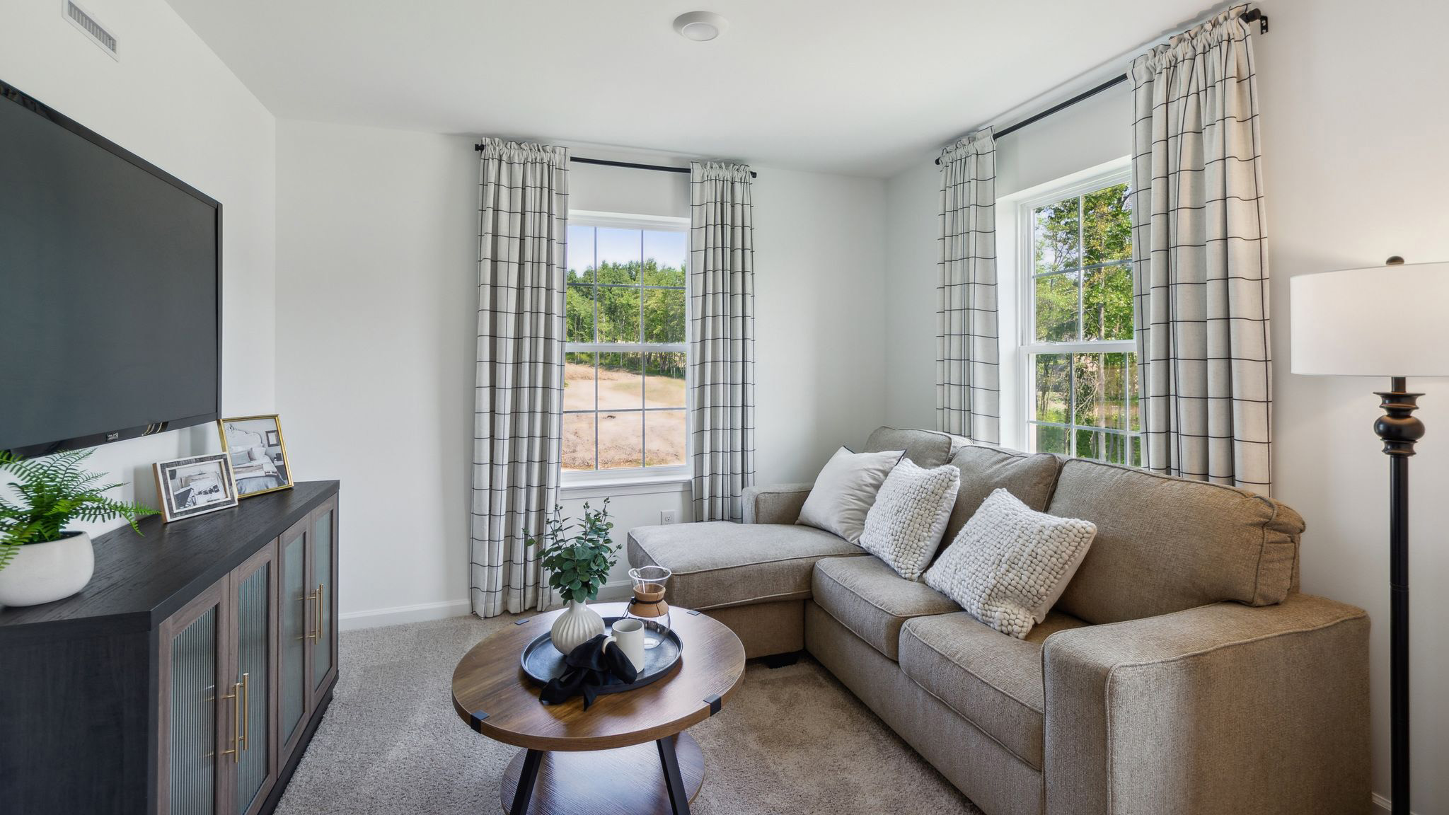 This room can be used as a theater room.