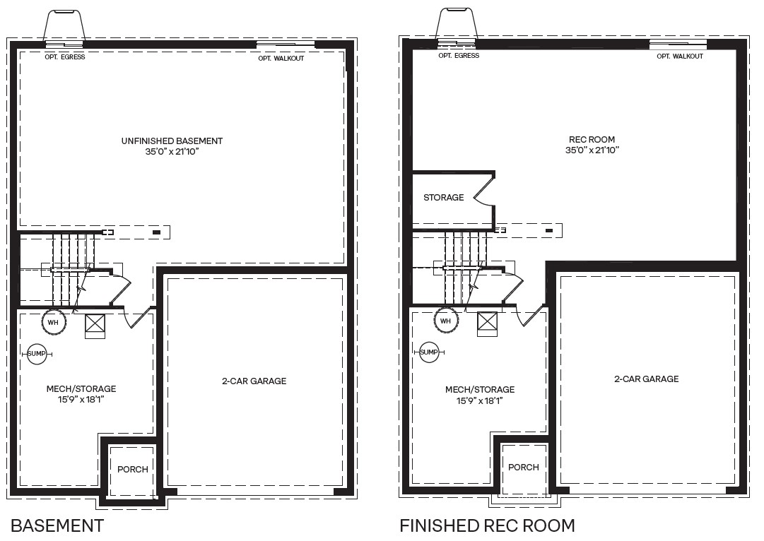 the sorrento floor plan basement and finished rec room