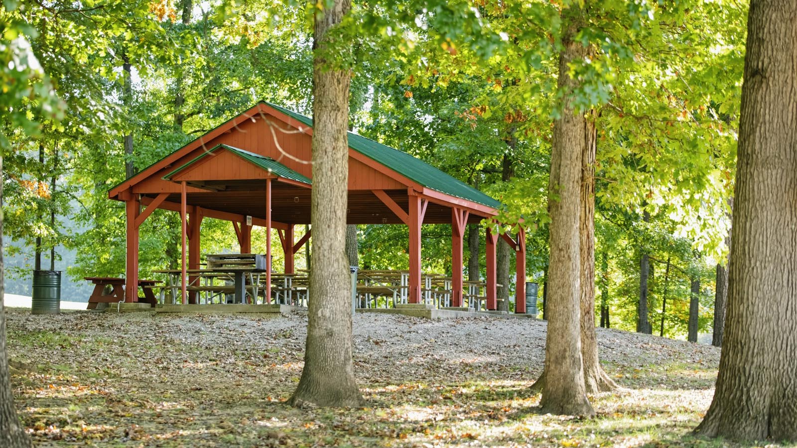 a municipal park recreation area in Chester County PA with cover grilling area