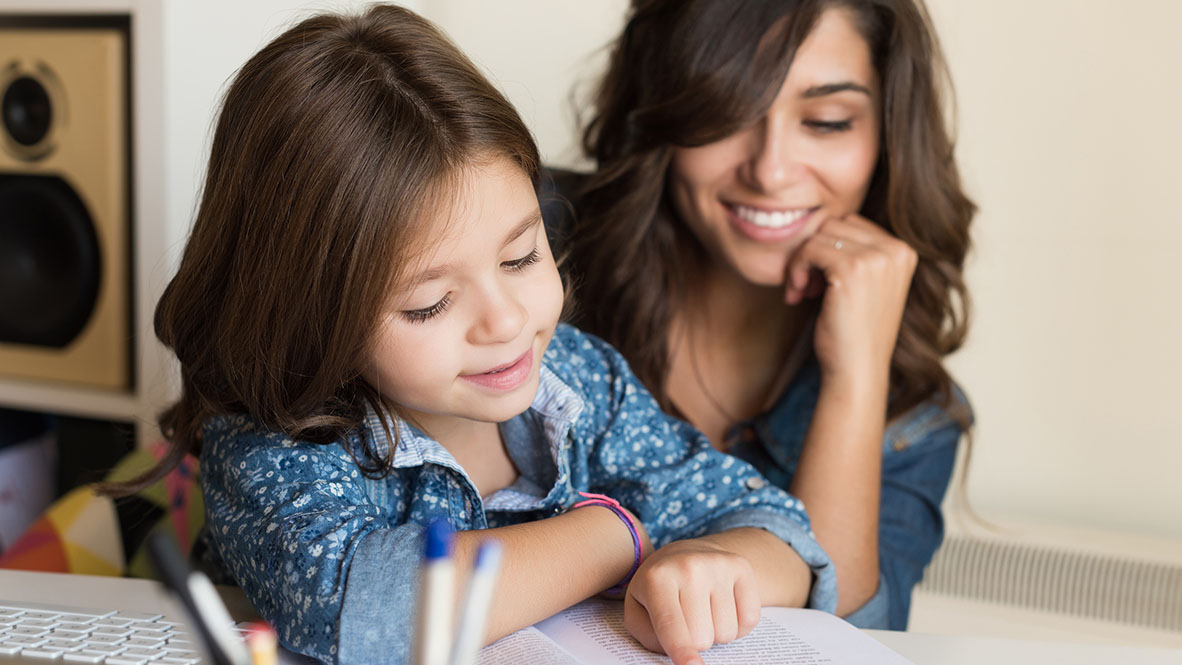 Mother daughter reading