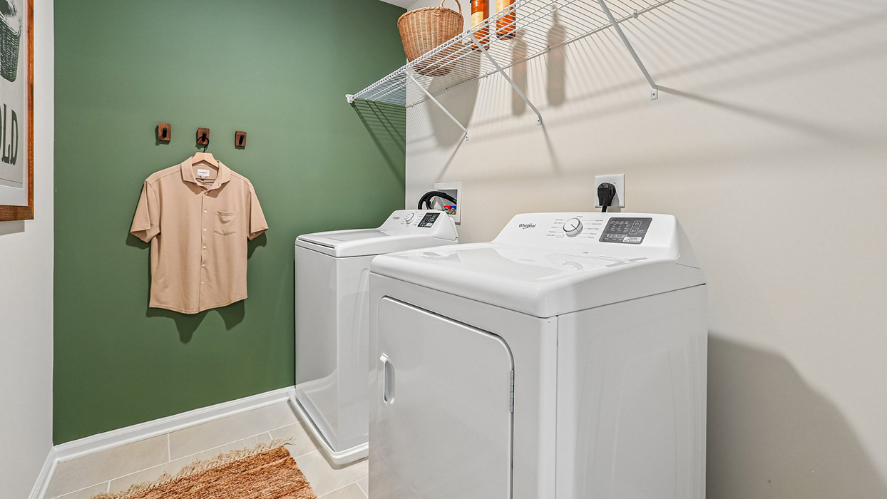 The conveniently located laundry room.