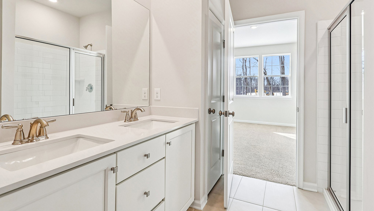 Primary bathroom with double vanity
