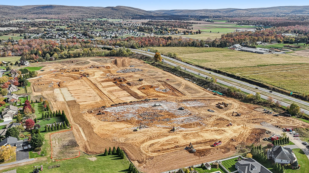 an aerial view of the future chambers crossing community