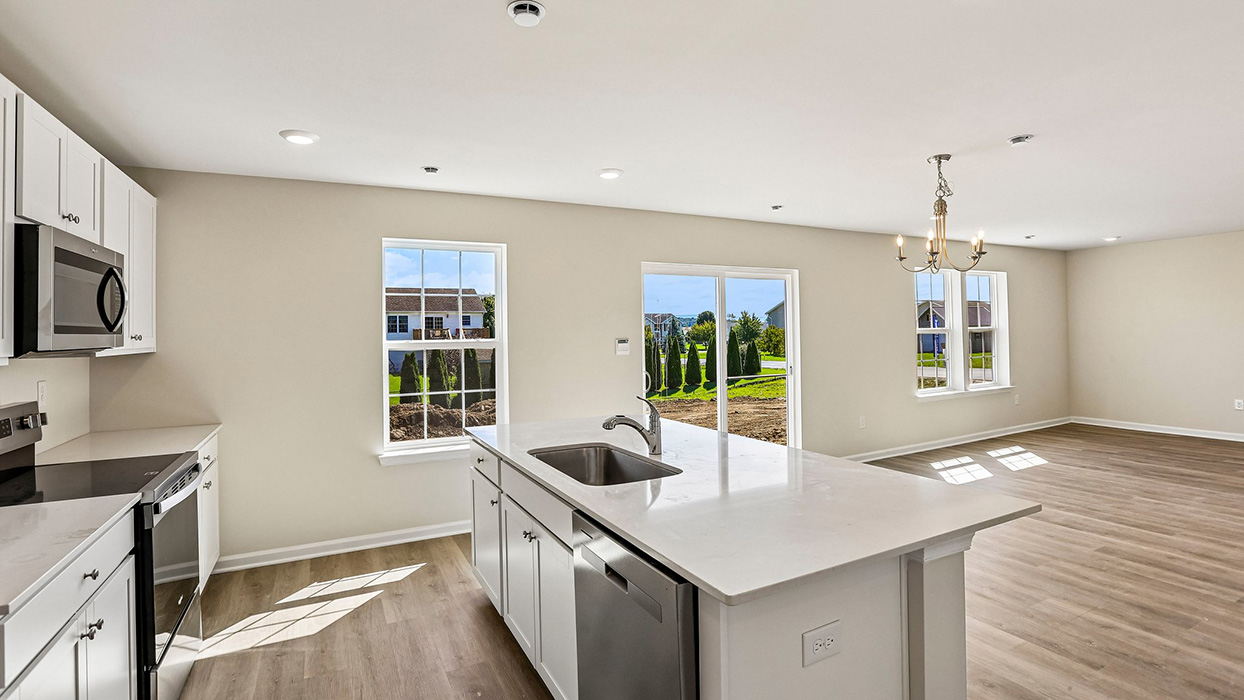 kitchen with a view toward the dinning space