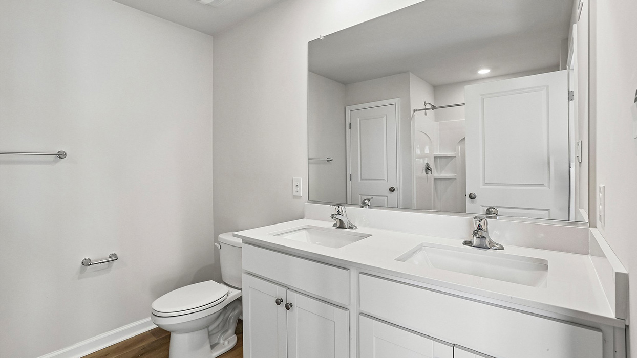 master bathroom with double vanity