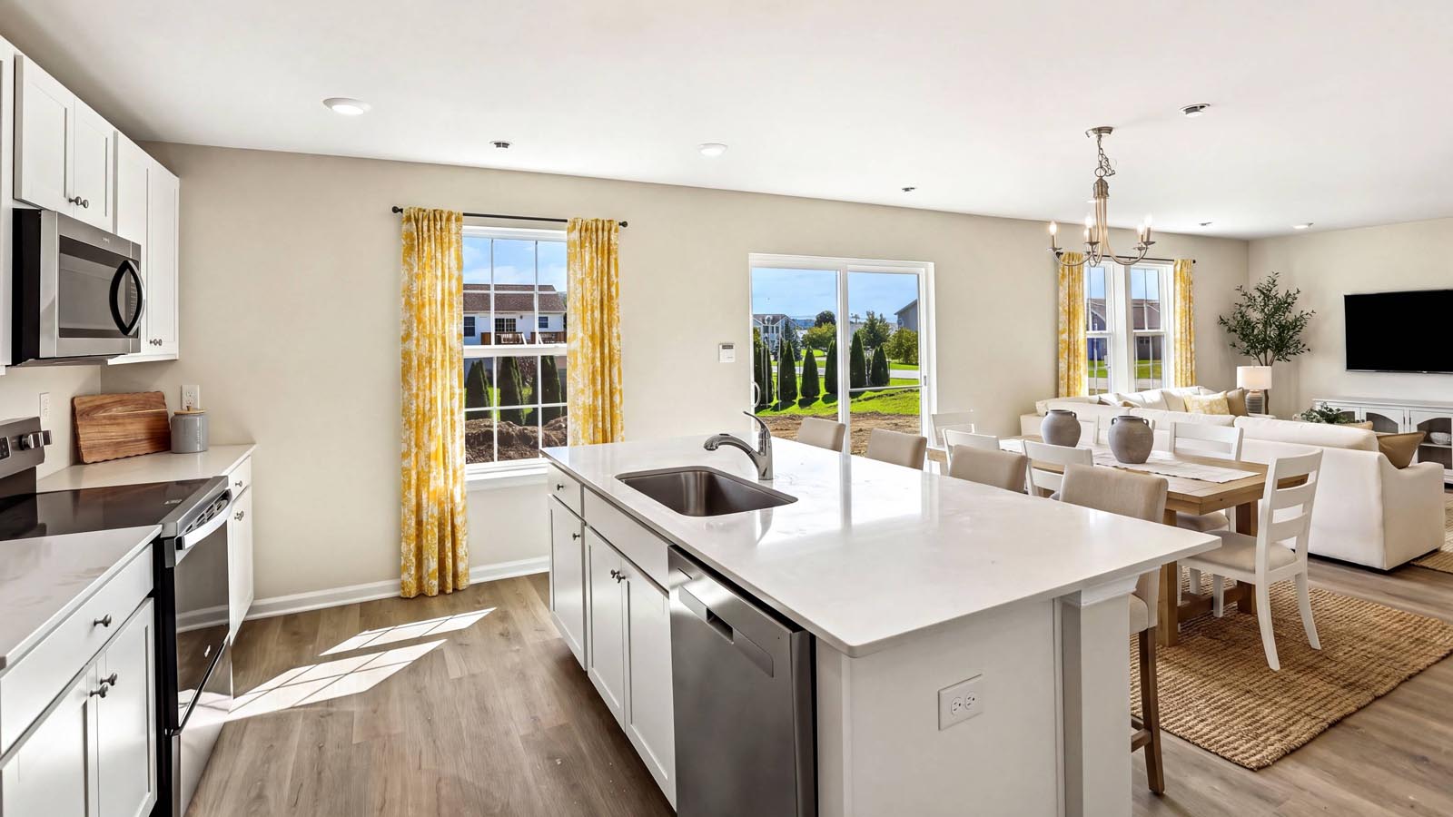 kitchen with a view toward the dinning space