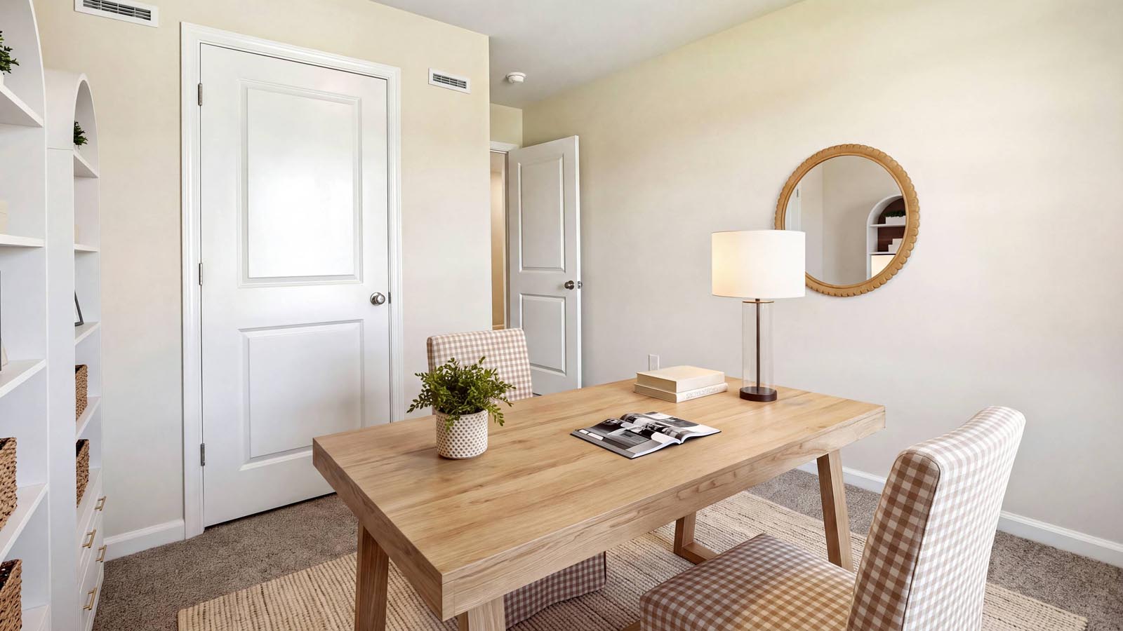 third bedroom staged as home office