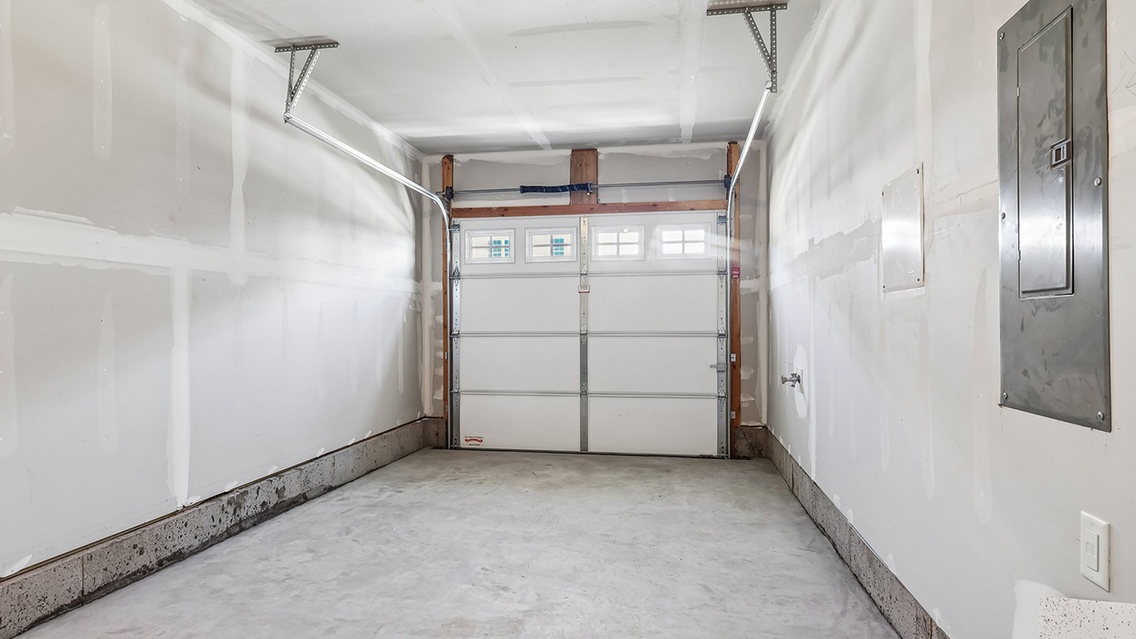 The interior of the single car garage.