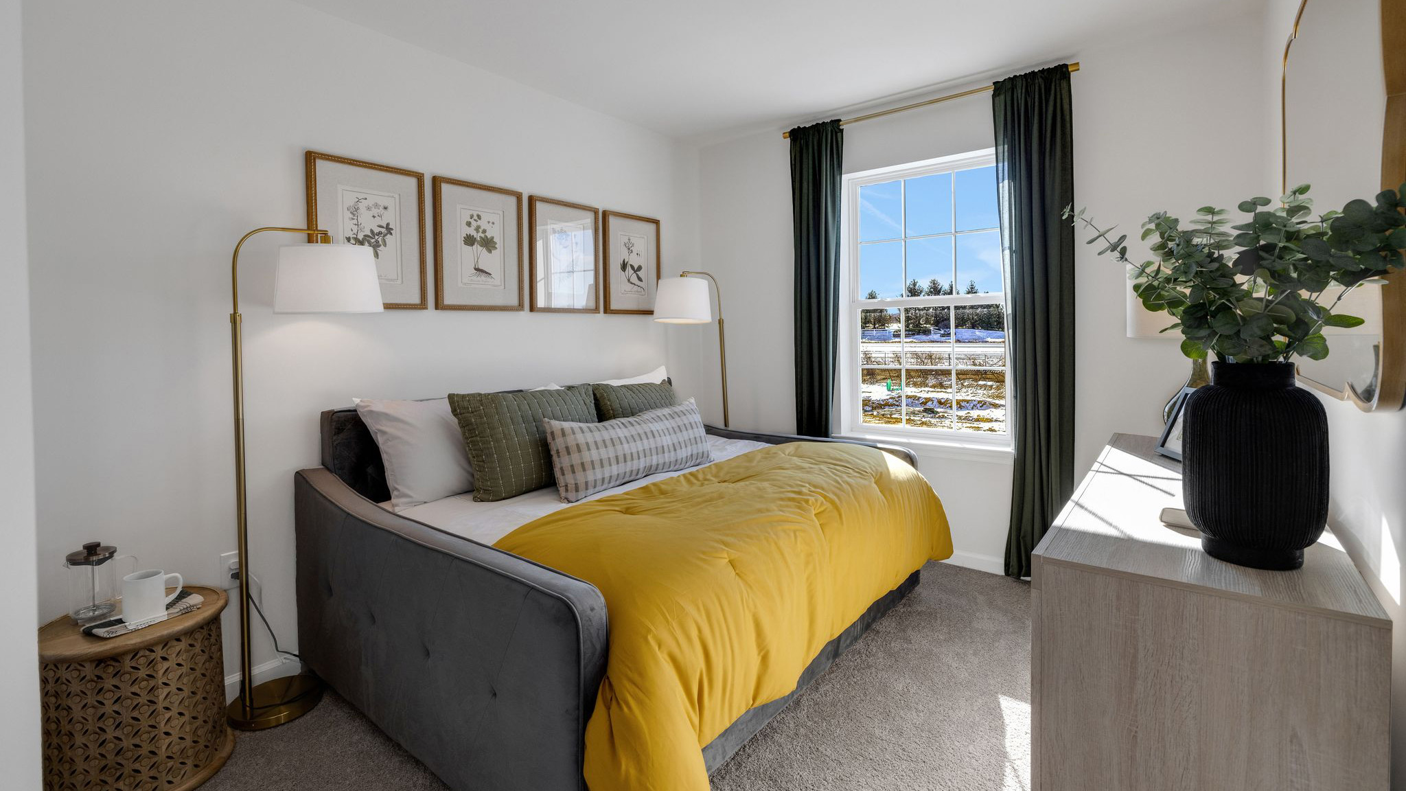Bedroom two with a pull-out bed and a single window.
