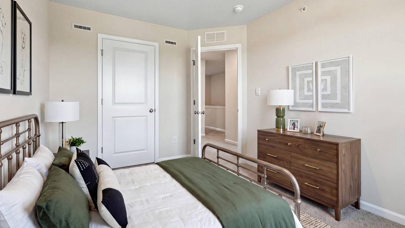 Bedroom three with a view of the closet.