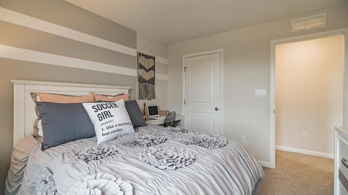 Different view of bedroom three with closet.