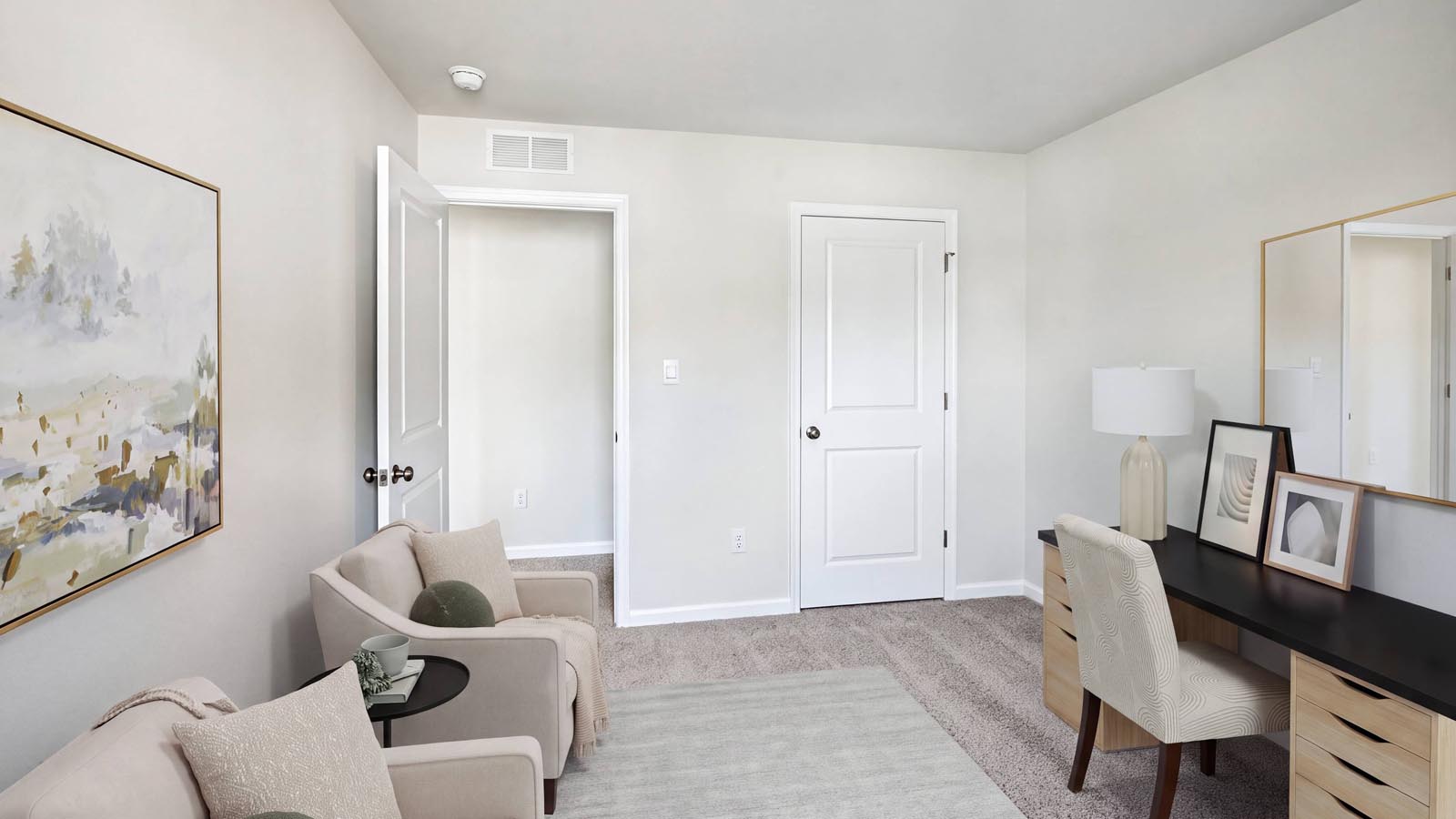 Different view of bedroom three with closet.