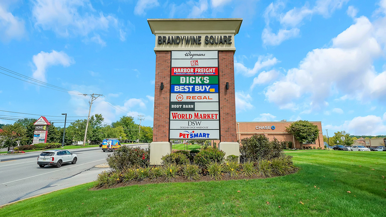 Brandywine Square monument sign along Rt 30 Downingtown