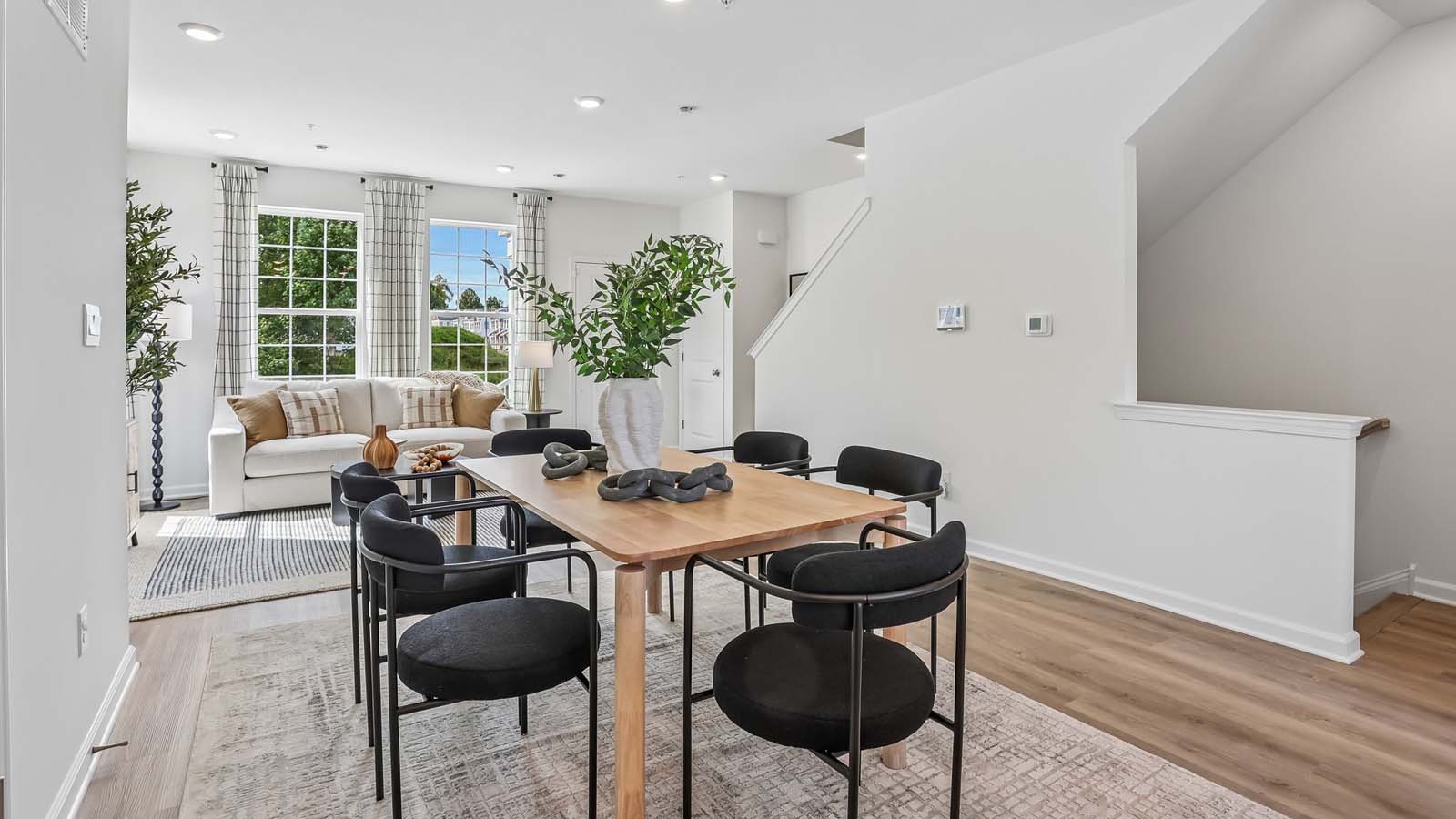 The dining area with lots of natural light