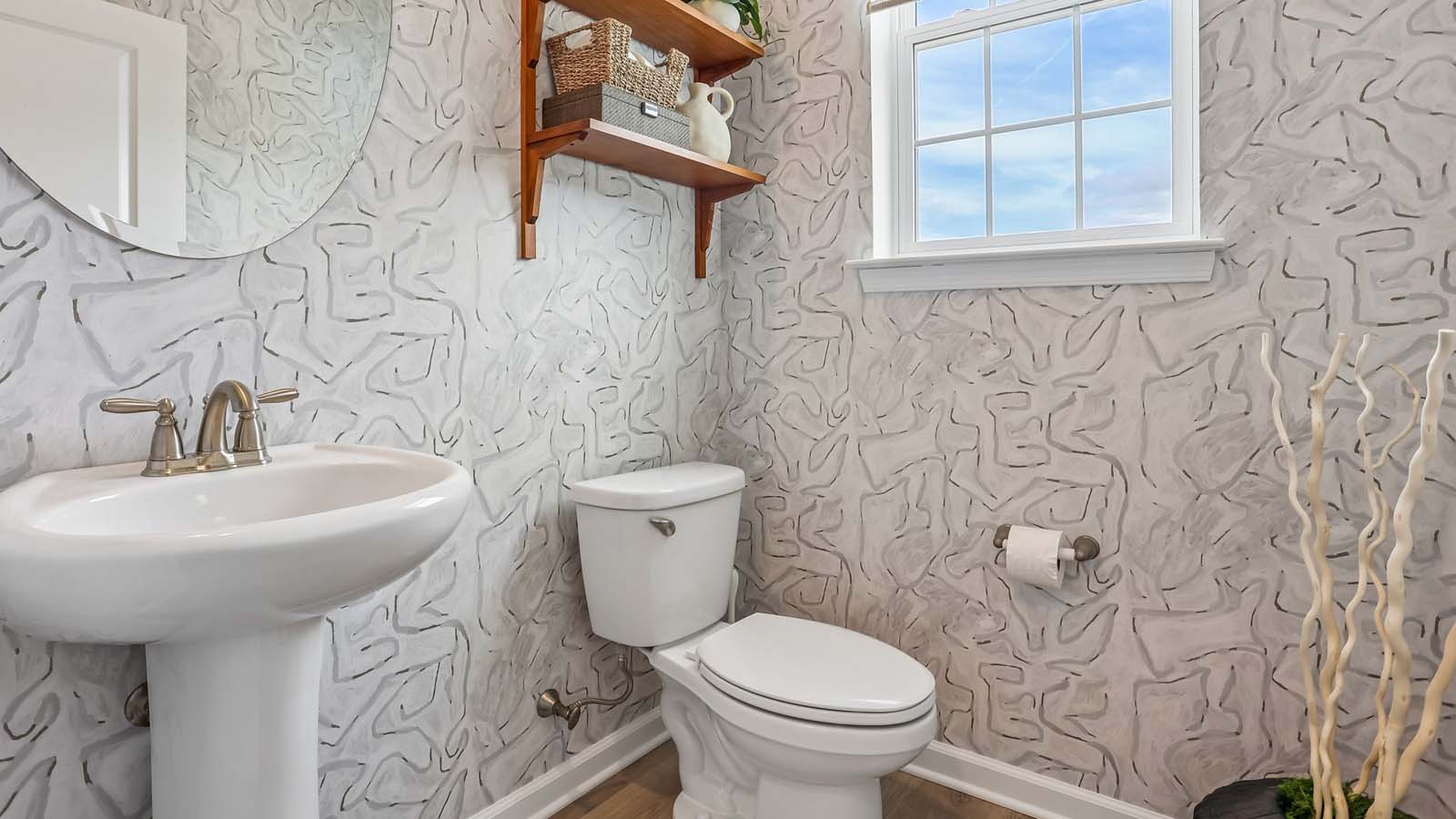 Half bathroom on main living level