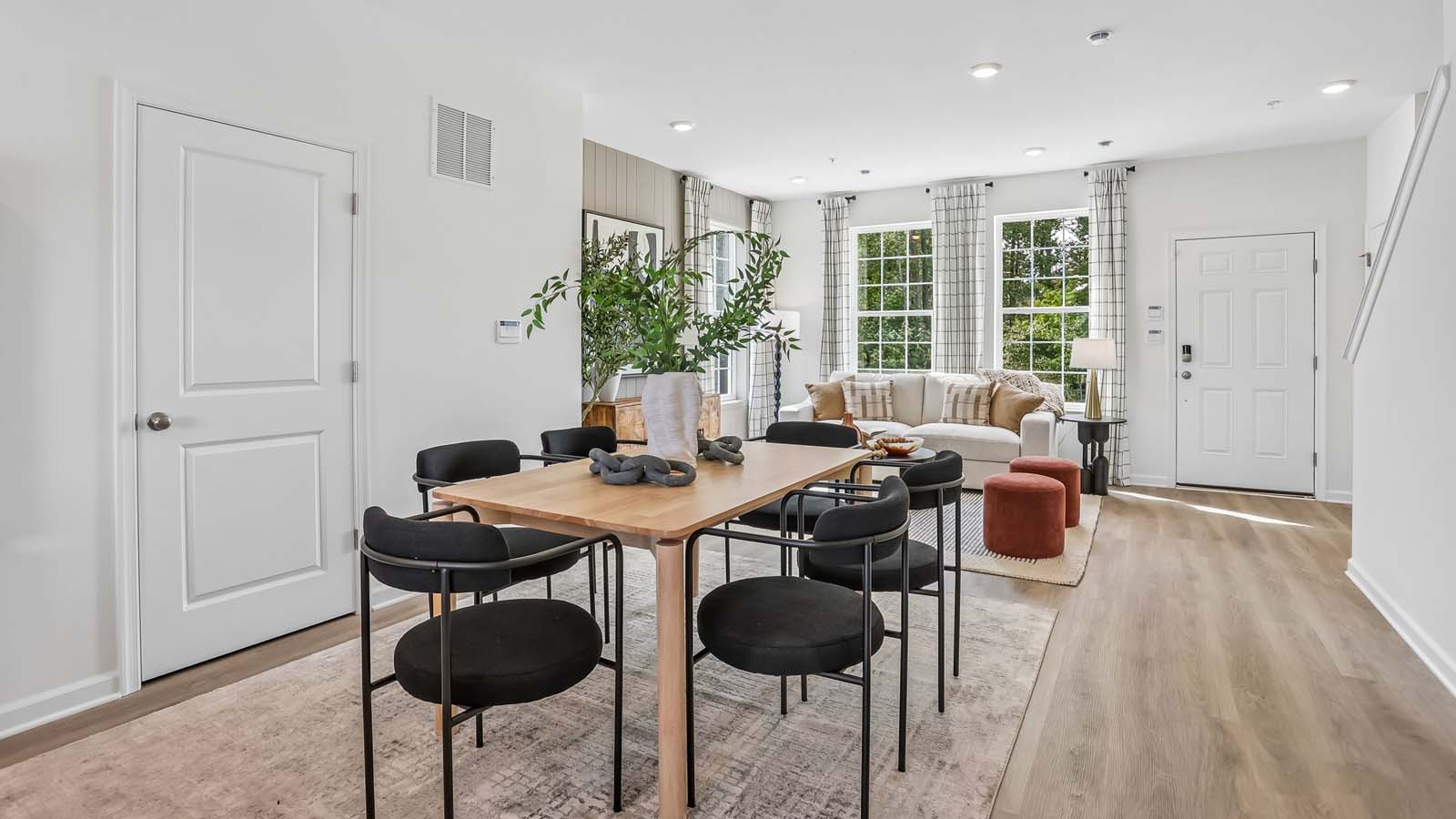 The dining area with lots of natural light
