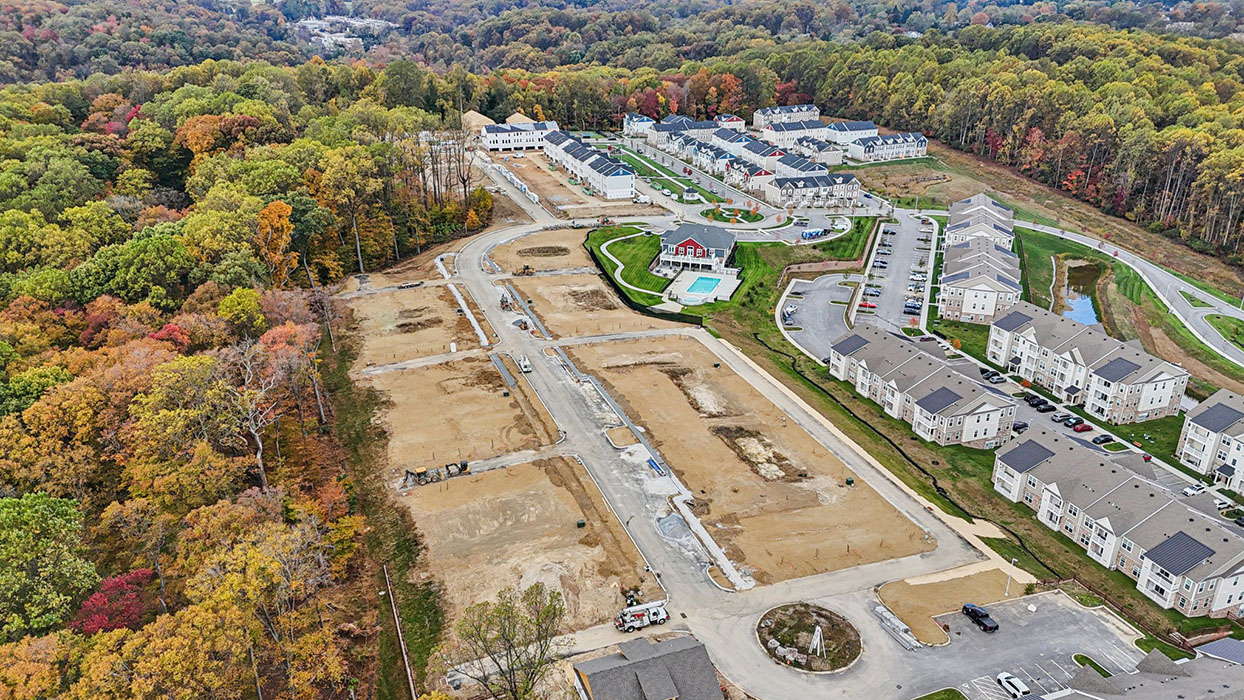 an aerial view of the future The Enclave at Mi-Place(TM) community