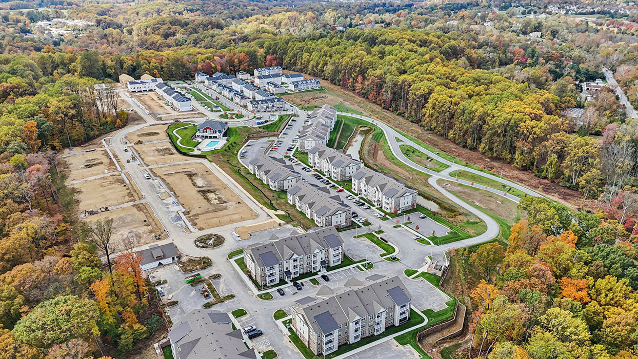an aerial view of the future The Enclave at Mi-Place(TM) community